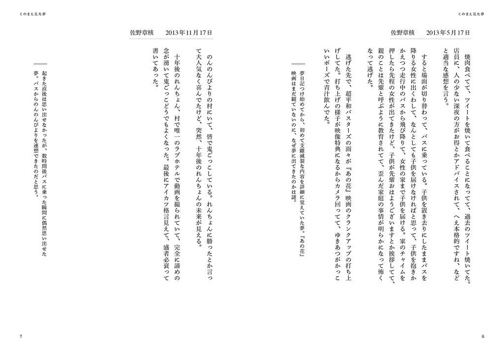 このまえ見た夢