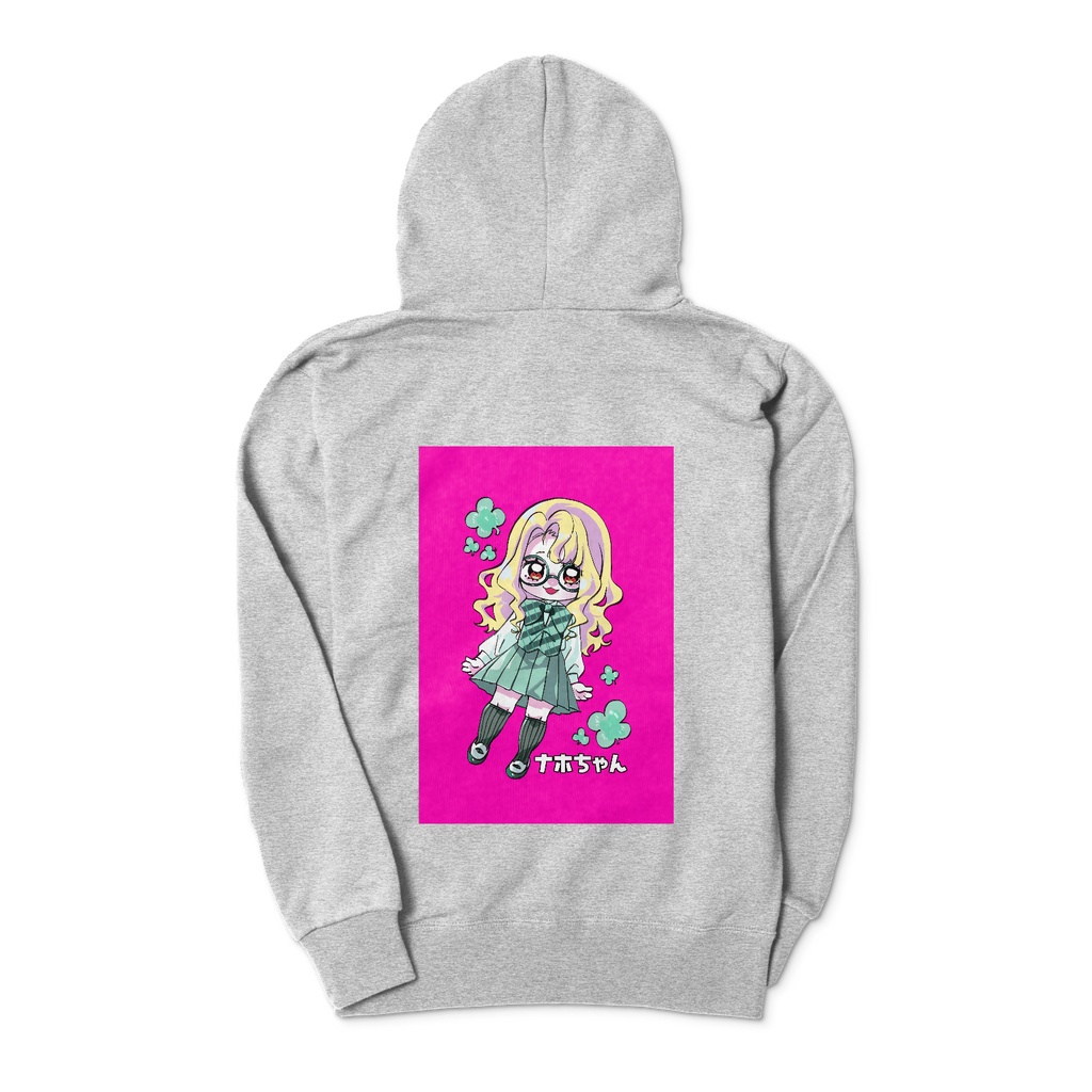 ナホちゃん両面パーカー 杢グレー