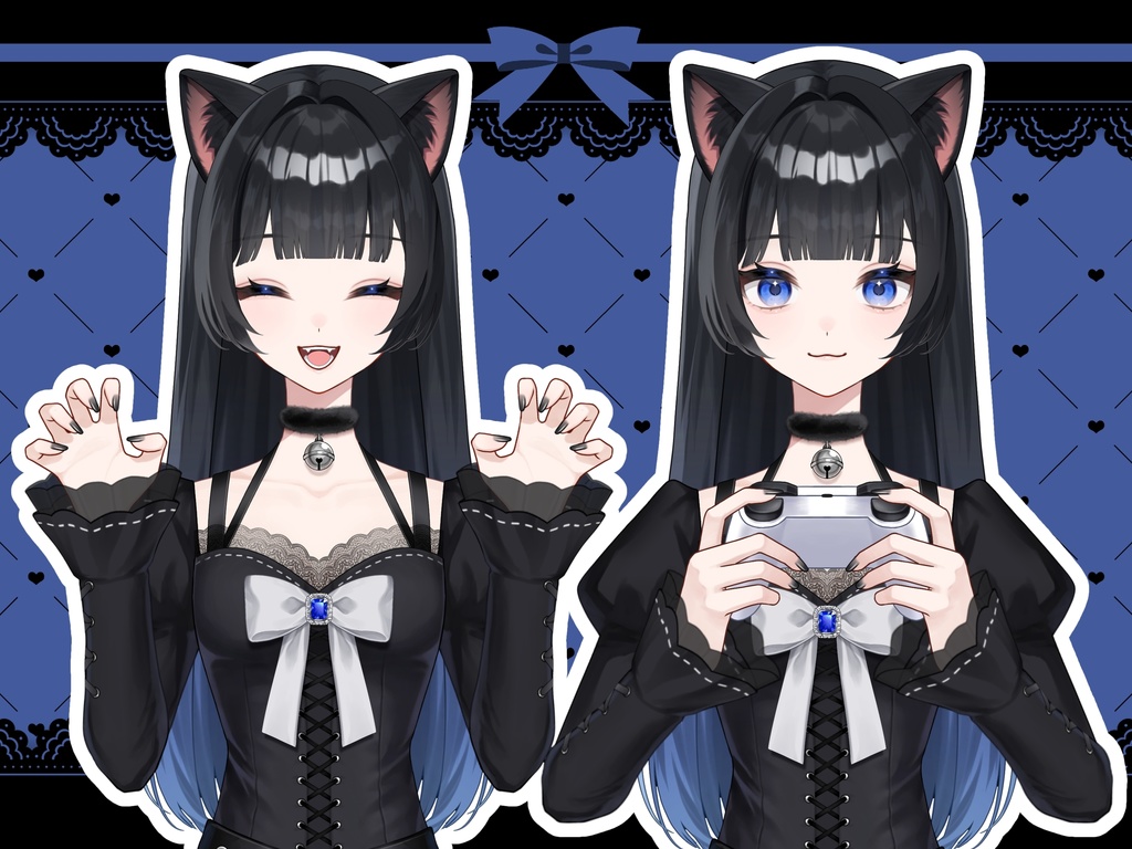 【汎用モデル】黒猫ちゃん【オリジナルデータ】