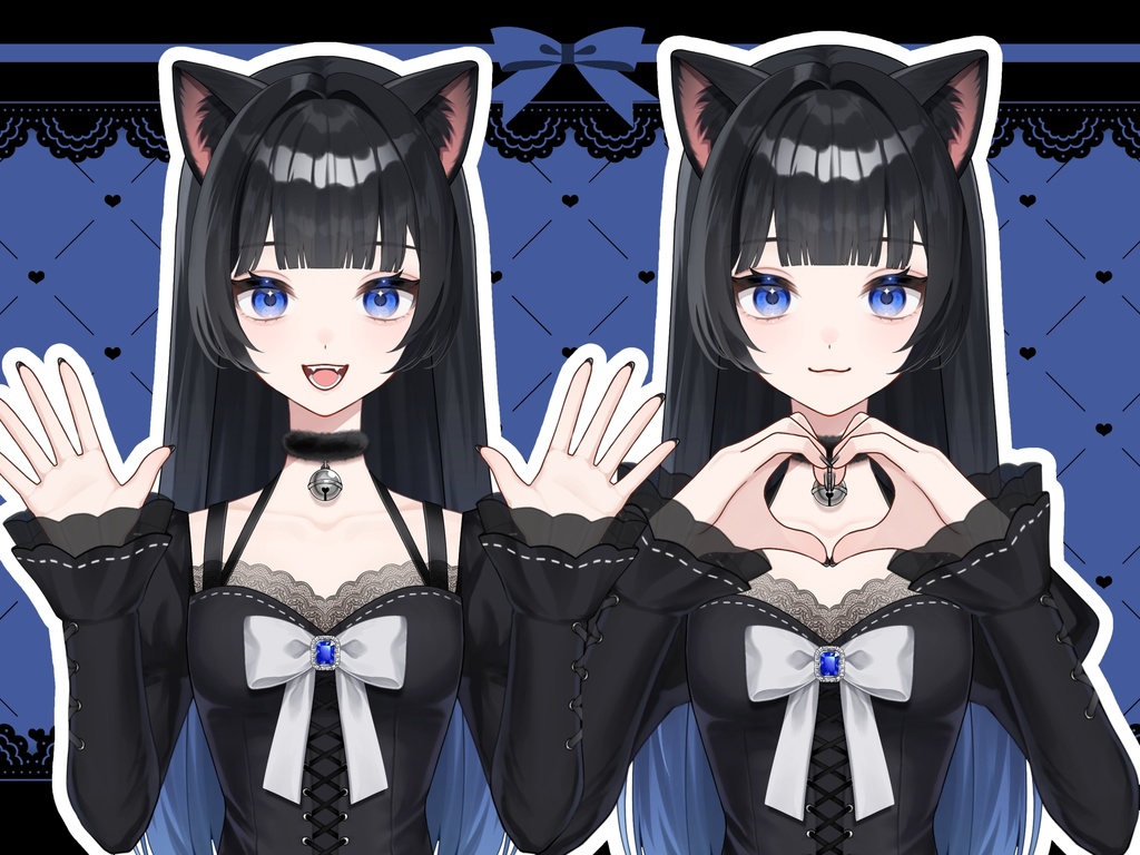 【汎用モデル】黒猫ちゃん【オリジナルデータ】