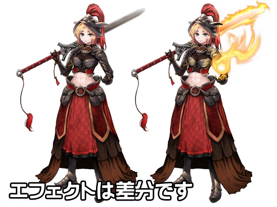 立ち絵素材_t01(エルフ騎士)表情差分7種+エフェクト用同種表情差分