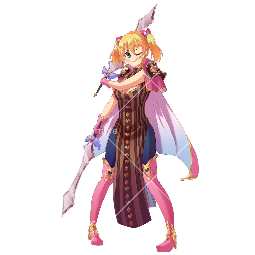 【立ち絵素材】ハートの双剣使い