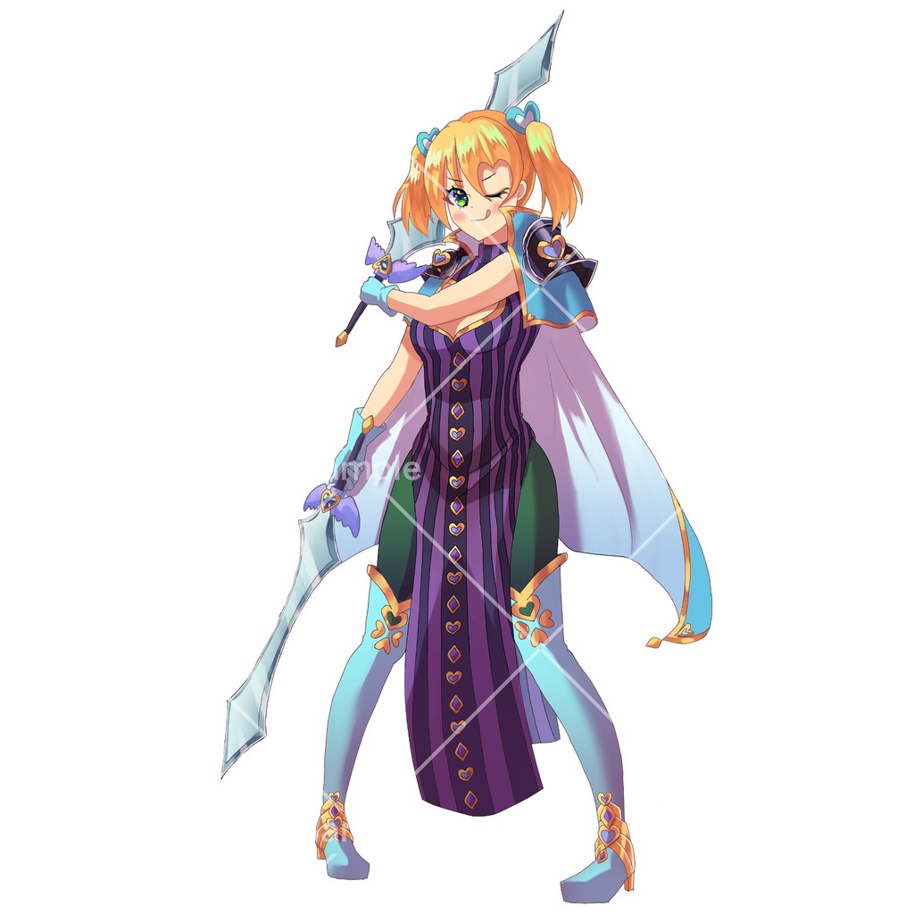 【立ち絵素材】ハートの双剣使い