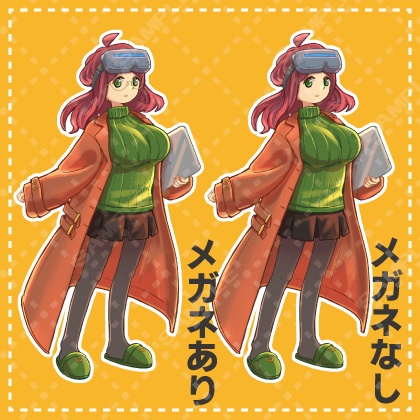 胸部以外小柄なハッカー(立ち絵素材)