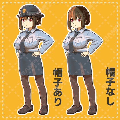 胸部以外小柄な警察官(立ち絵素材)