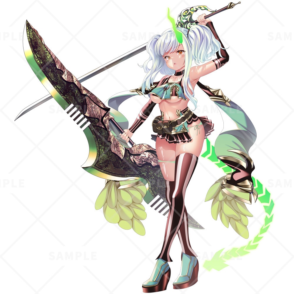 【立ち絵素材】二刀流つのしっぽ女子