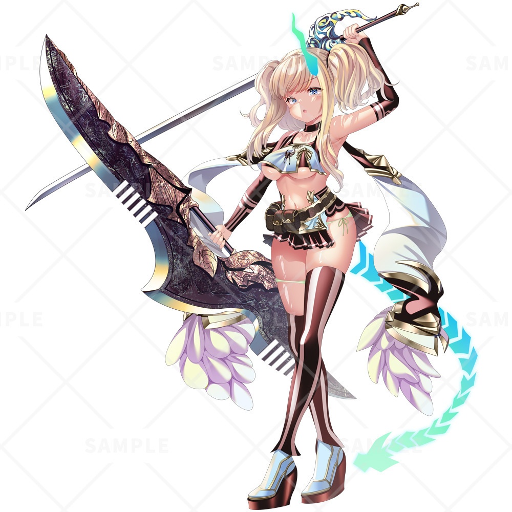 【立ち絵素材】二刀流つのしっぽ女子