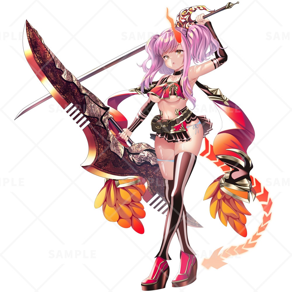 【立ち絵素材】二刀流つのしっぽ女子