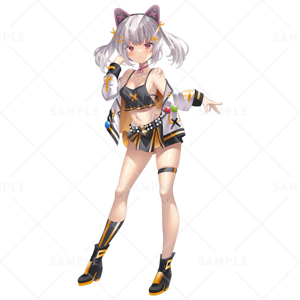 【立ち絵素材】猫耳サイバーカチューシャ女子