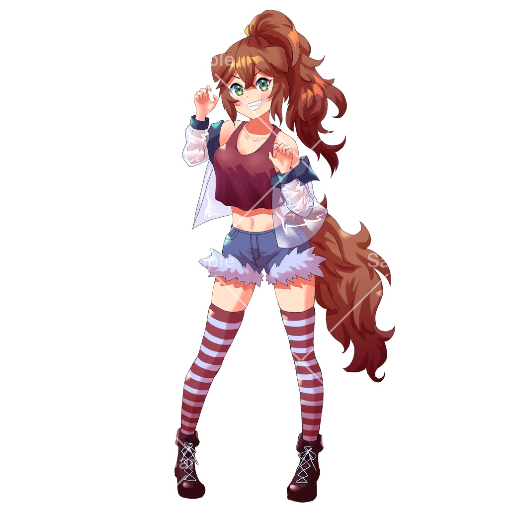 犬耳しっぽの女の子【立ち絵素材】