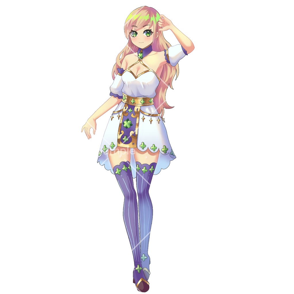 四つ葉の女性【立ち絵素材】