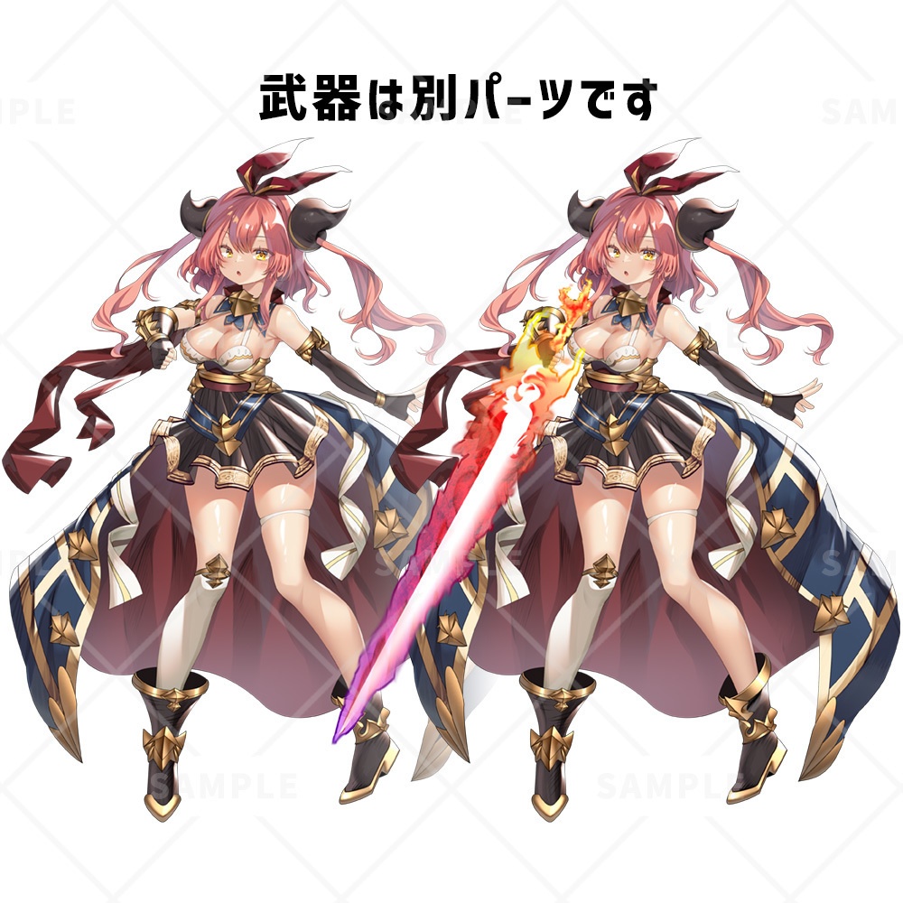 【立ち絵素材】魔法剣士女子