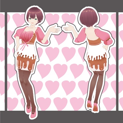 【無料/Free】バレンタイン・チョコ・ワンピース【Vroid衣装】