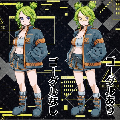 【立ち絵素材】サイバーパンク系女子【PSD形式】