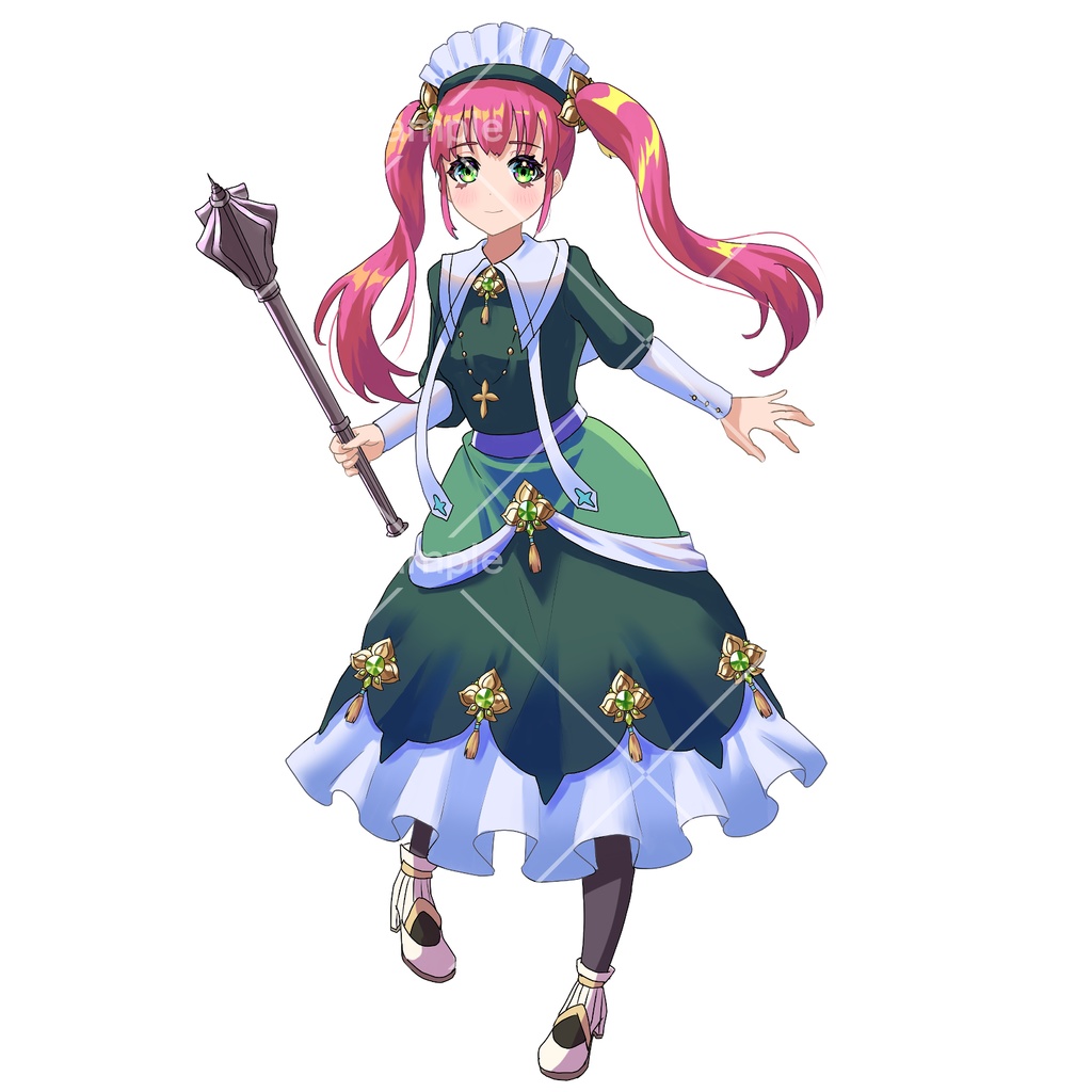 メイスを持った女の子【立ち絵素材】