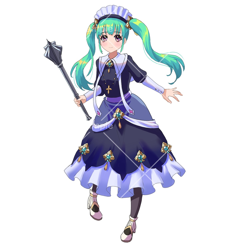 メイスを持った女の子【立ち絵素材】