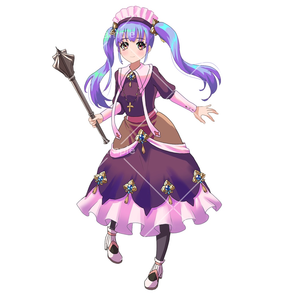 メイスを持った女の子【立ち絵素材】