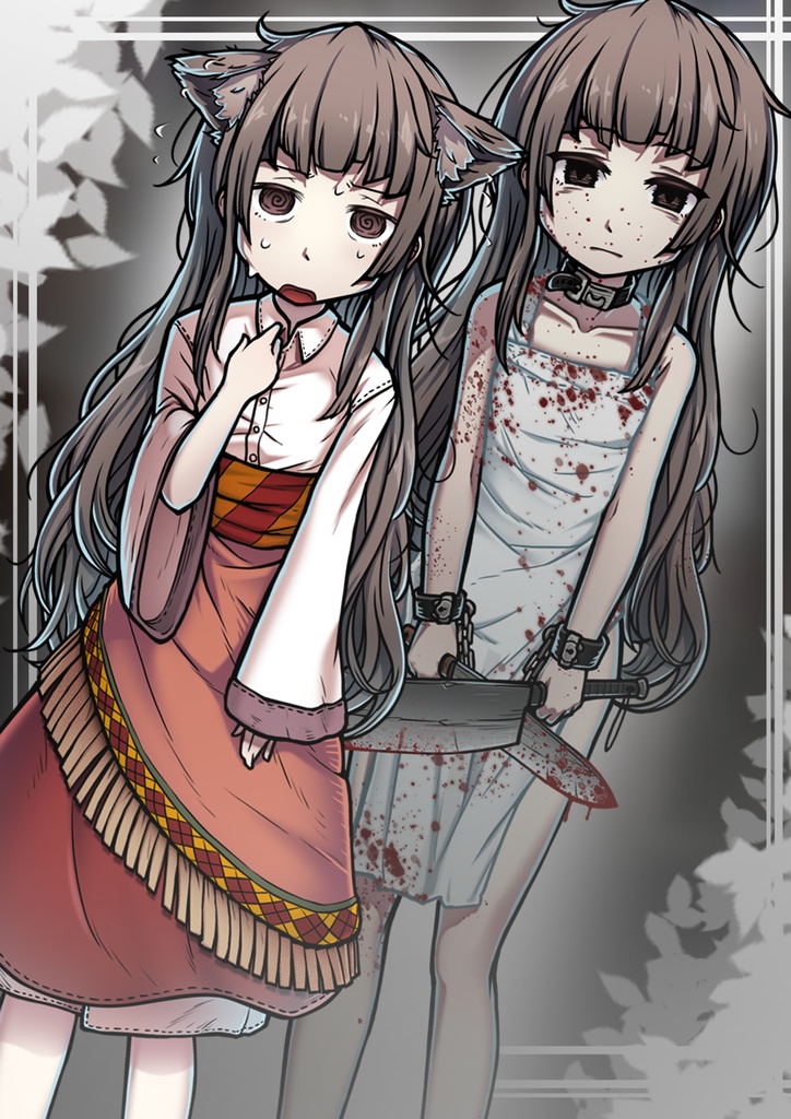 立ち絵素材_囚人少女(ケモ耳差分・服装差分有)3色セット