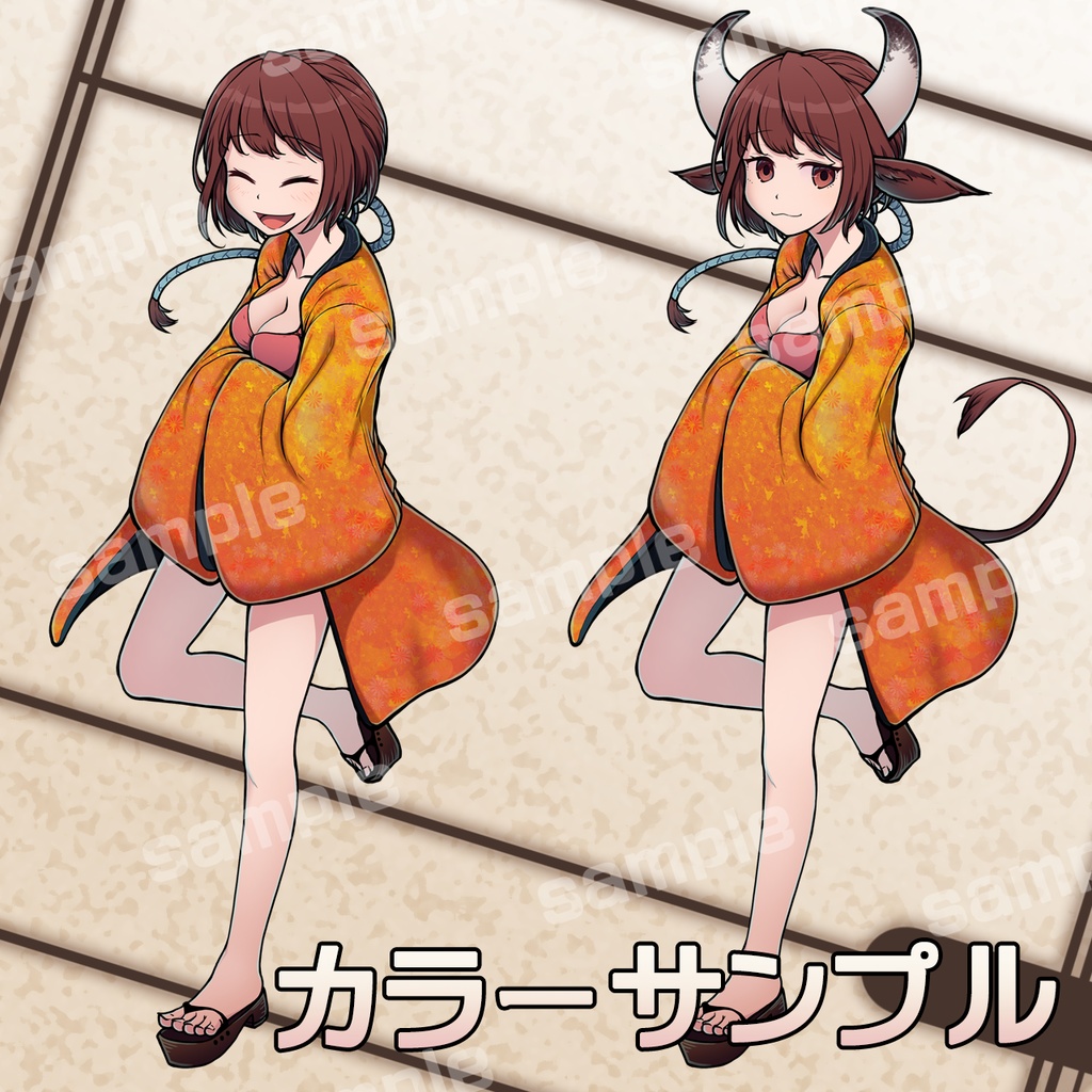 立ち絵素材_牛耳角女子