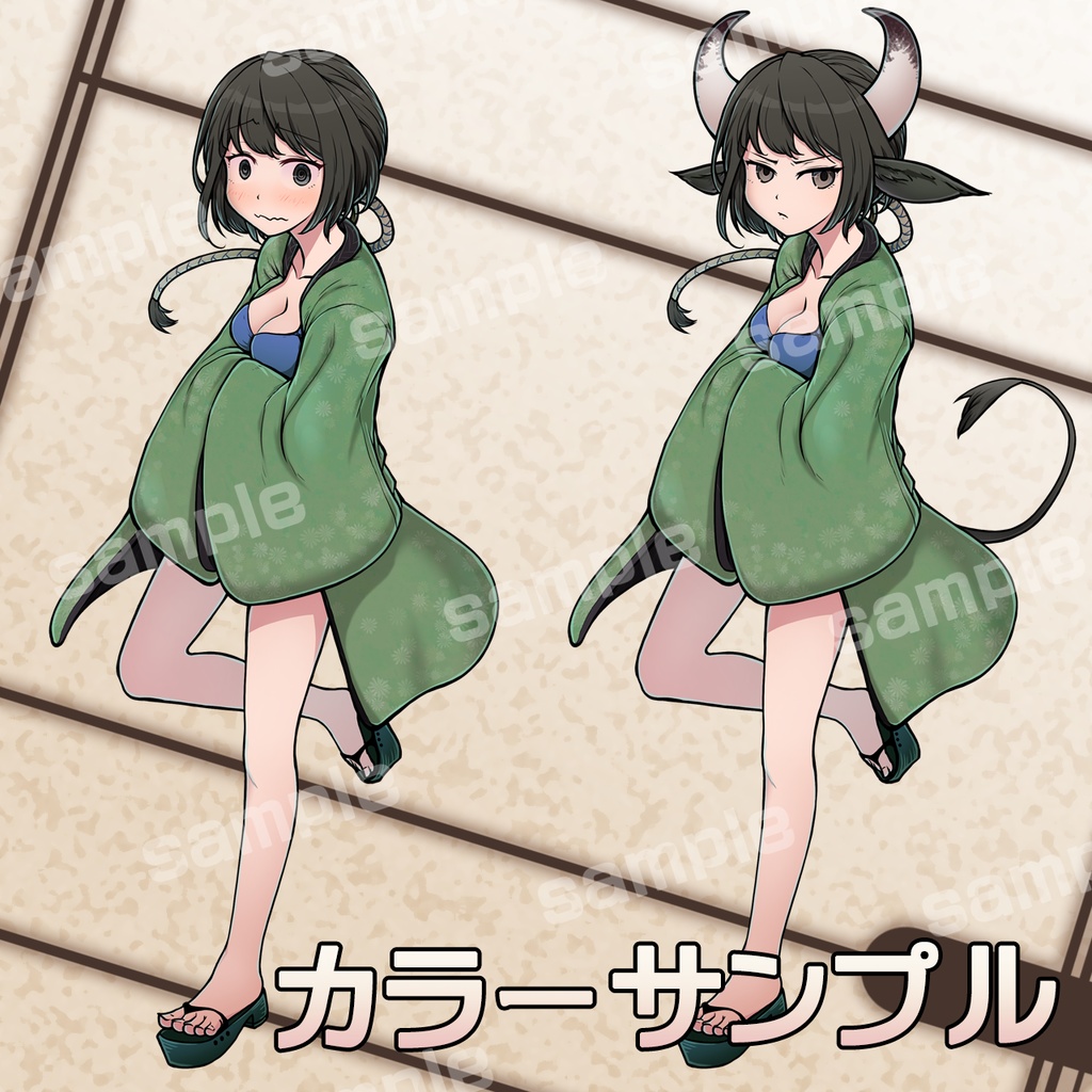 立ち絵素材_牛耳角女子