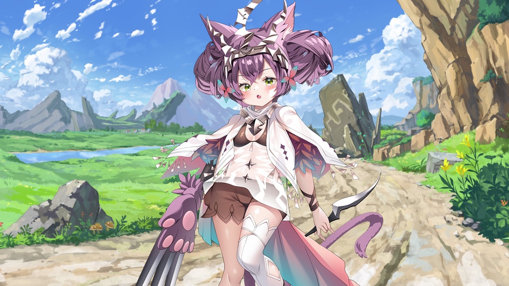 【立ち絵素材】ケモミミかぎづめ女子【PSD+PNG表情19種】