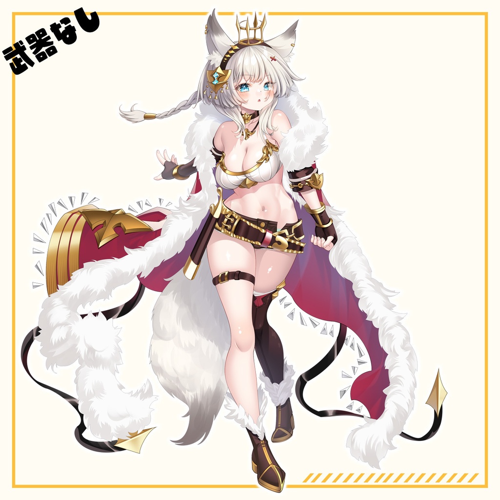 ケモミミなぎなた女子【立ち絵素材】(表情9種+武器1種+エフェクト2種)