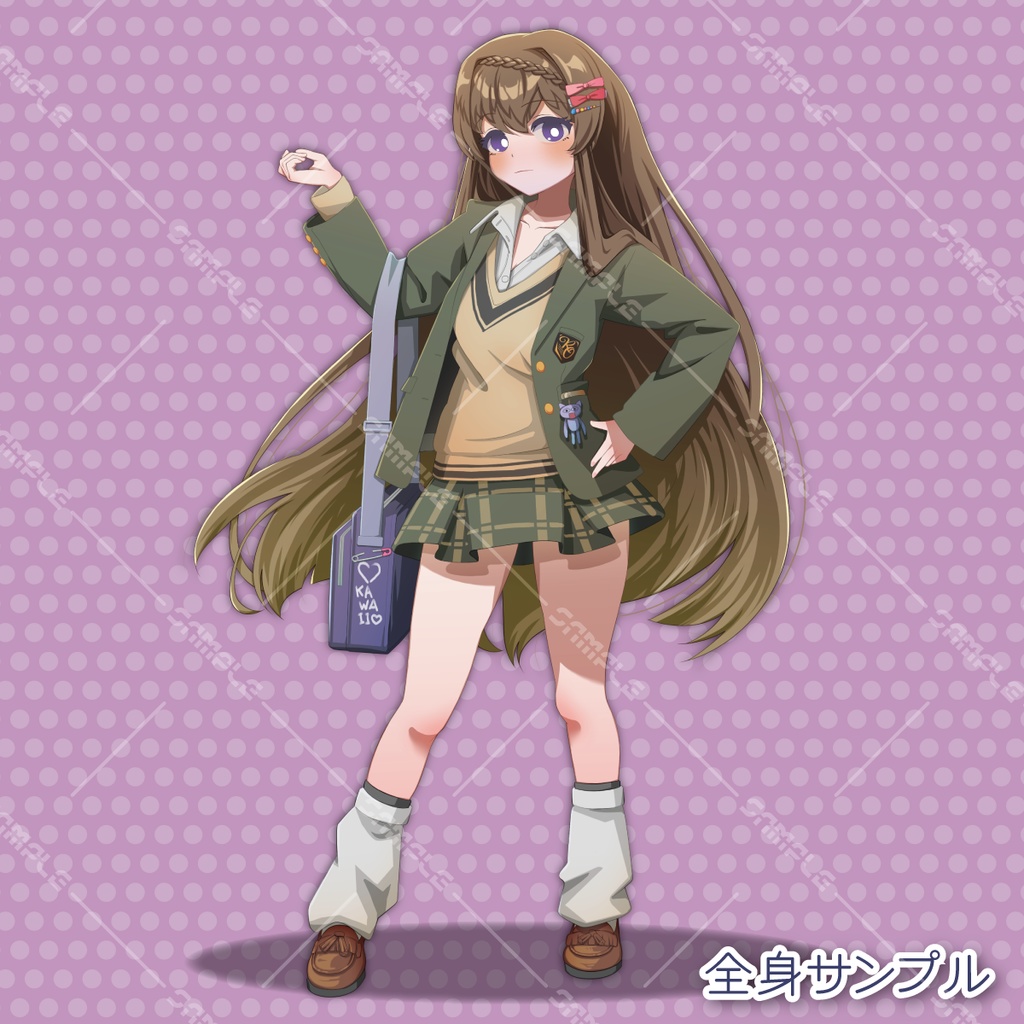 【PSD+PNG18枚】みどりブレザーJK【立ち絵素材】