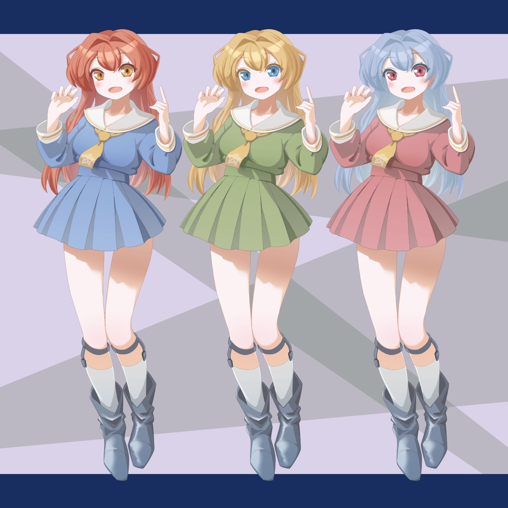 【立ち絵素材】セーラー少女<B>【3色セット版アリ】