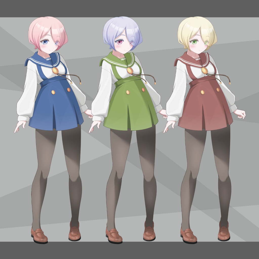 【立ち絵素材】セーラー少女<C>【3色セット版アリ】