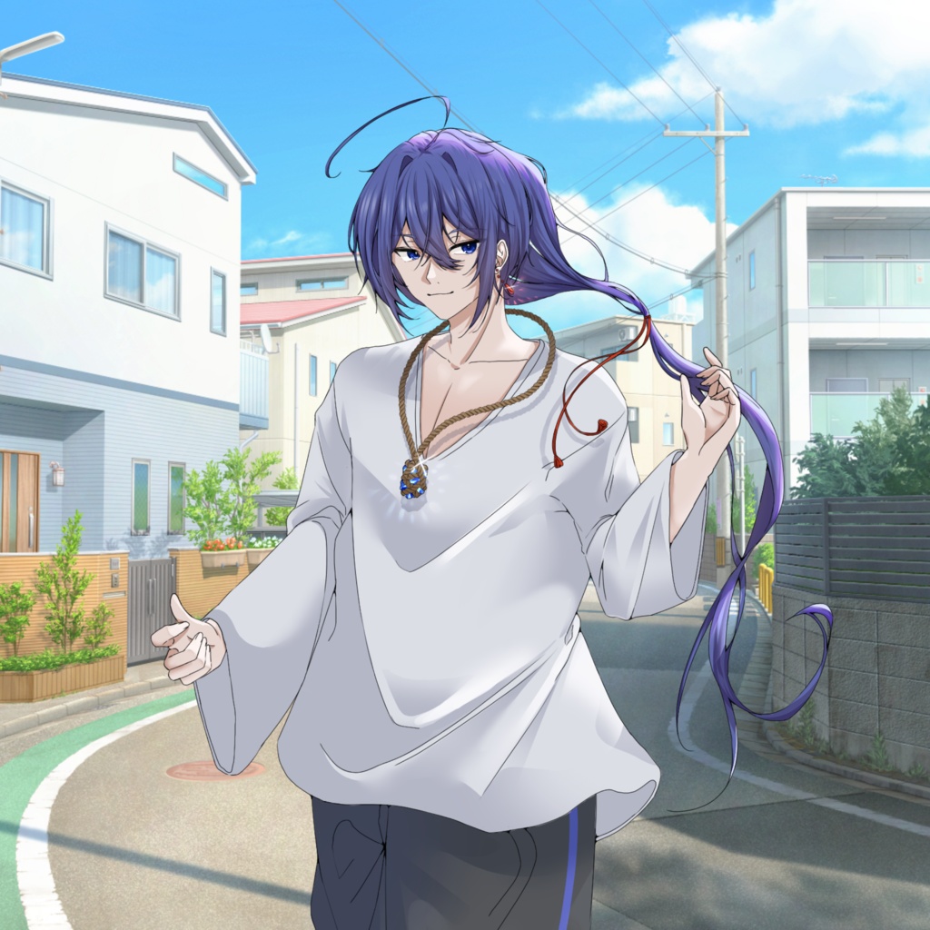 【立ち絵素材】青髪の青年【PNG12枚】
