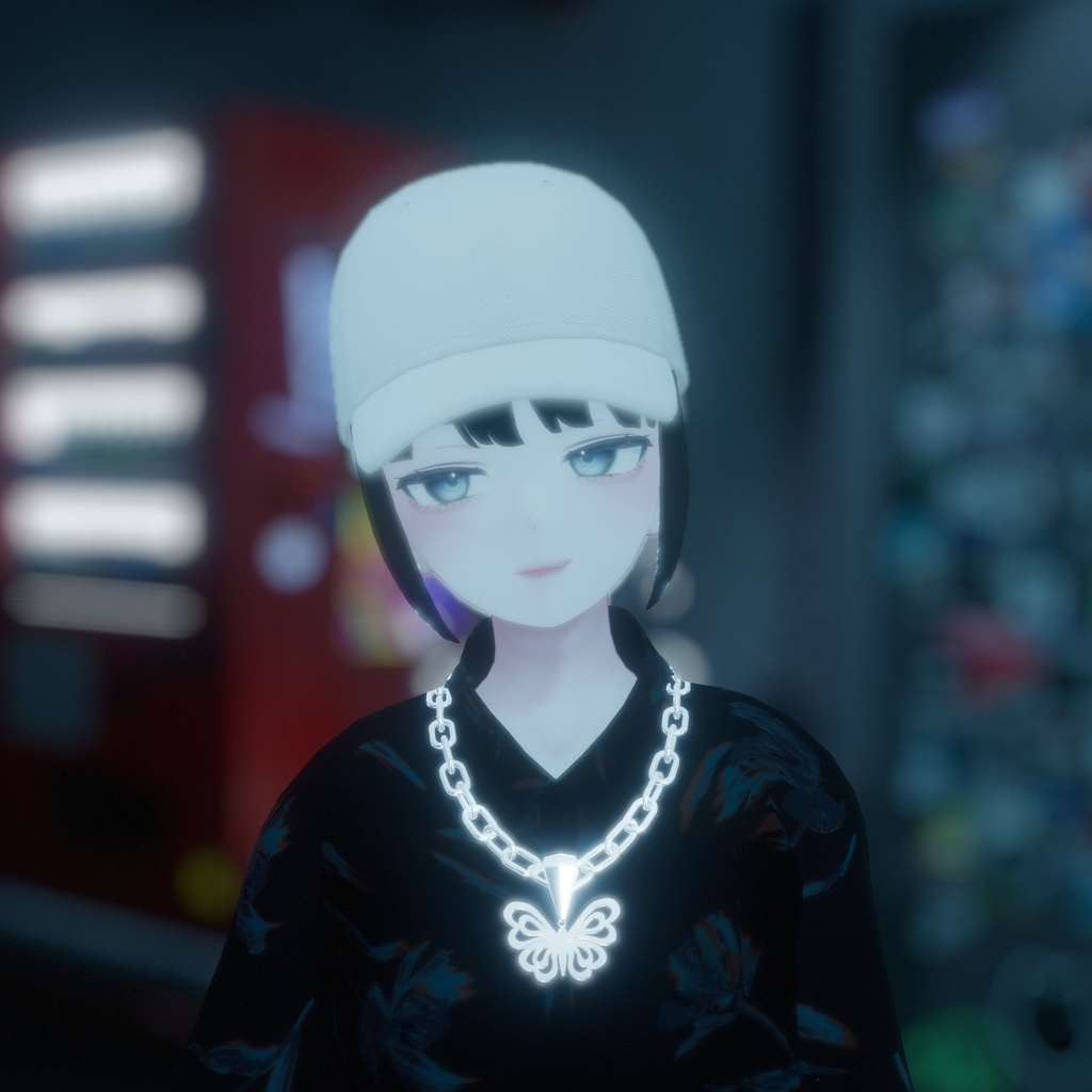 【3Dモデル】Butterfly Chain Necklace【VRChat想定】