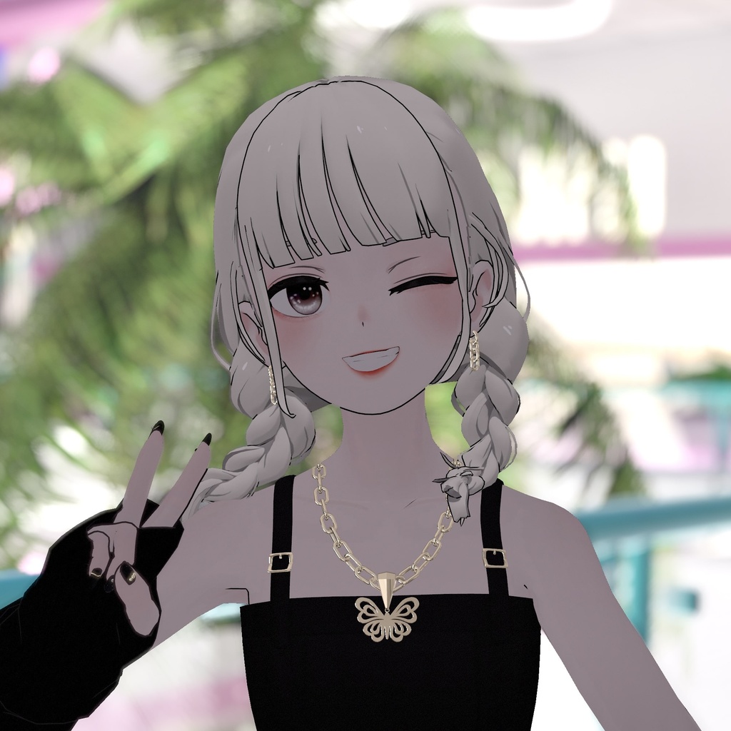 【3Dモデル】Butterfly Chain Necklace【VRChat想定】