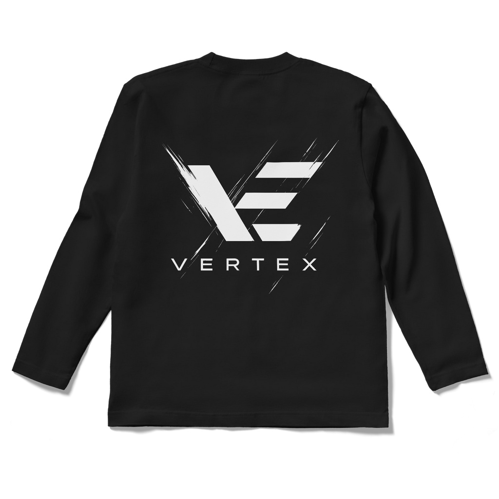 VERTEXロゴロングスリープTシャツブラック by SOPHIA