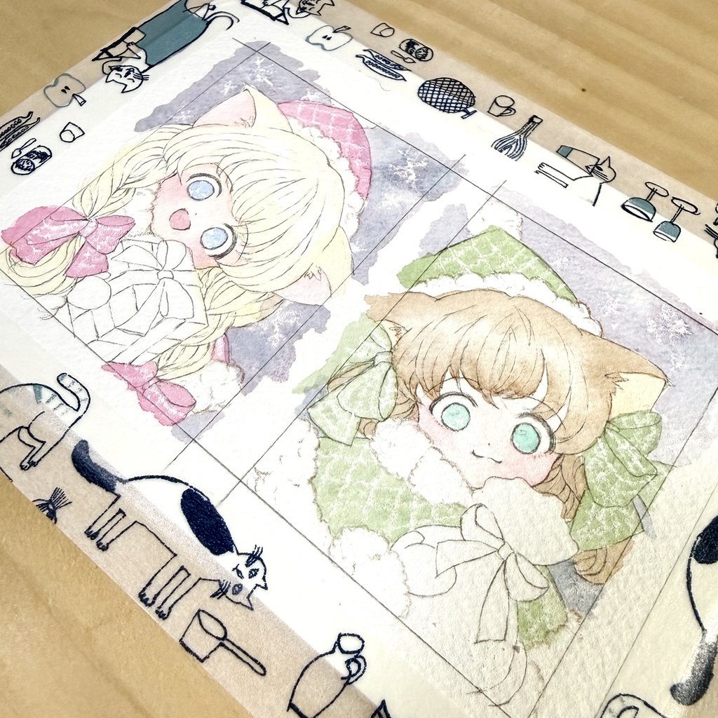 【12月13日21時より出品】クリスマスミニ原画(2種)