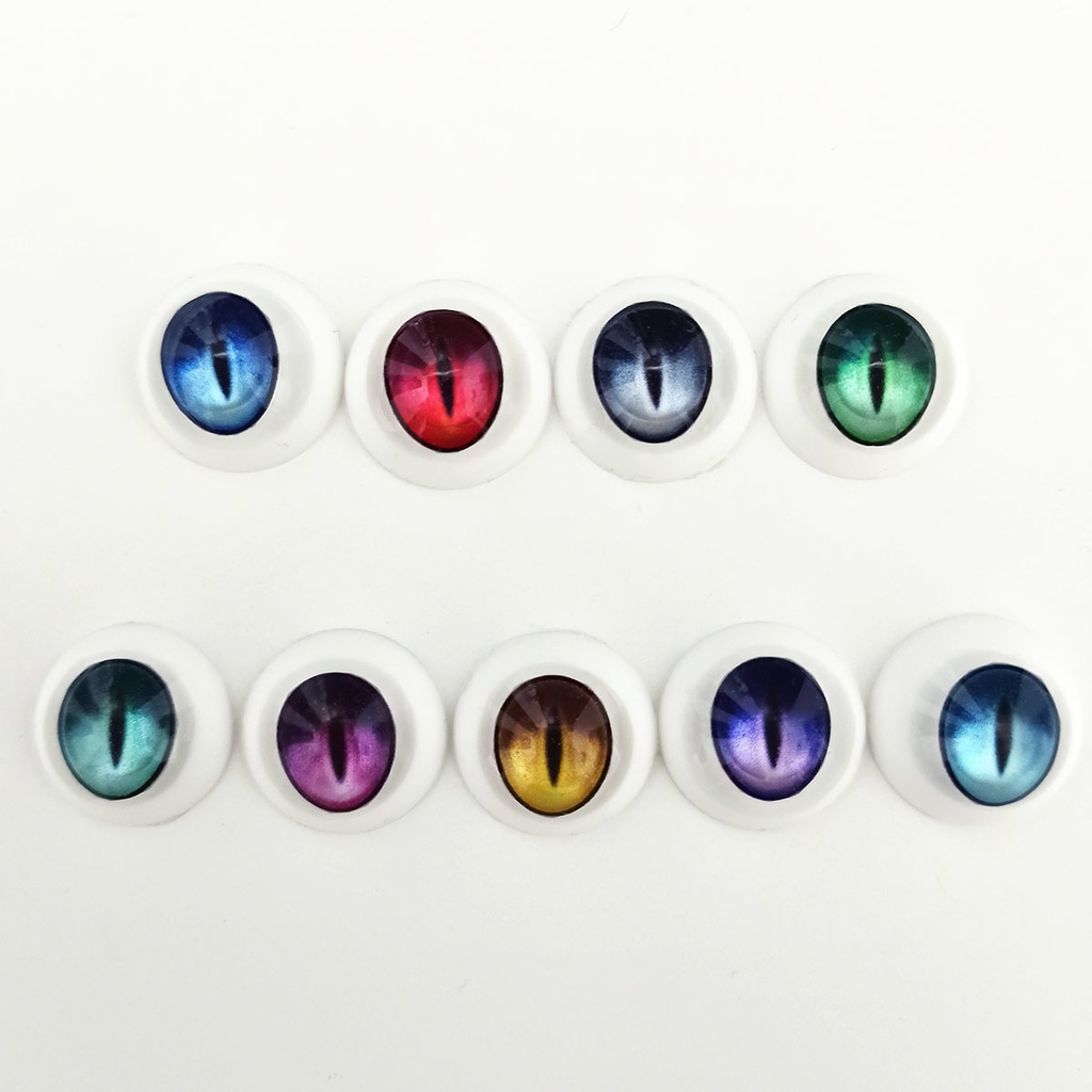 レジンアイ 22mm相当 (AM-019 ヤンデレアイ派生猫目タイプ ホワイトVer)