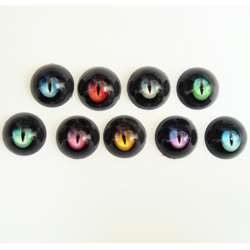 レジンアイ 22mm相当 (AM-019 ヤンデレアイ派生猫目タイプ ブラックVer)