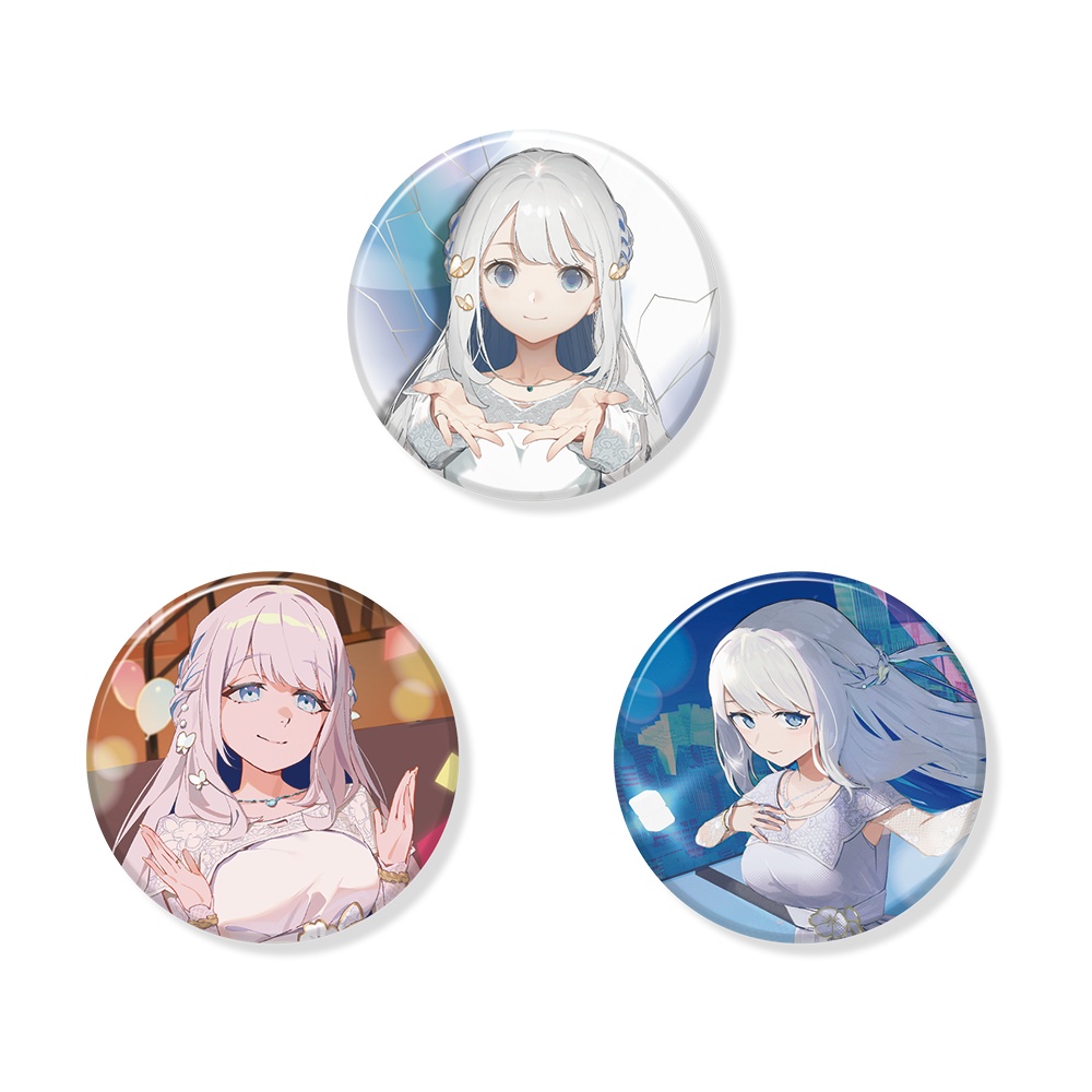 グリッター缶バッジ(3個入り)