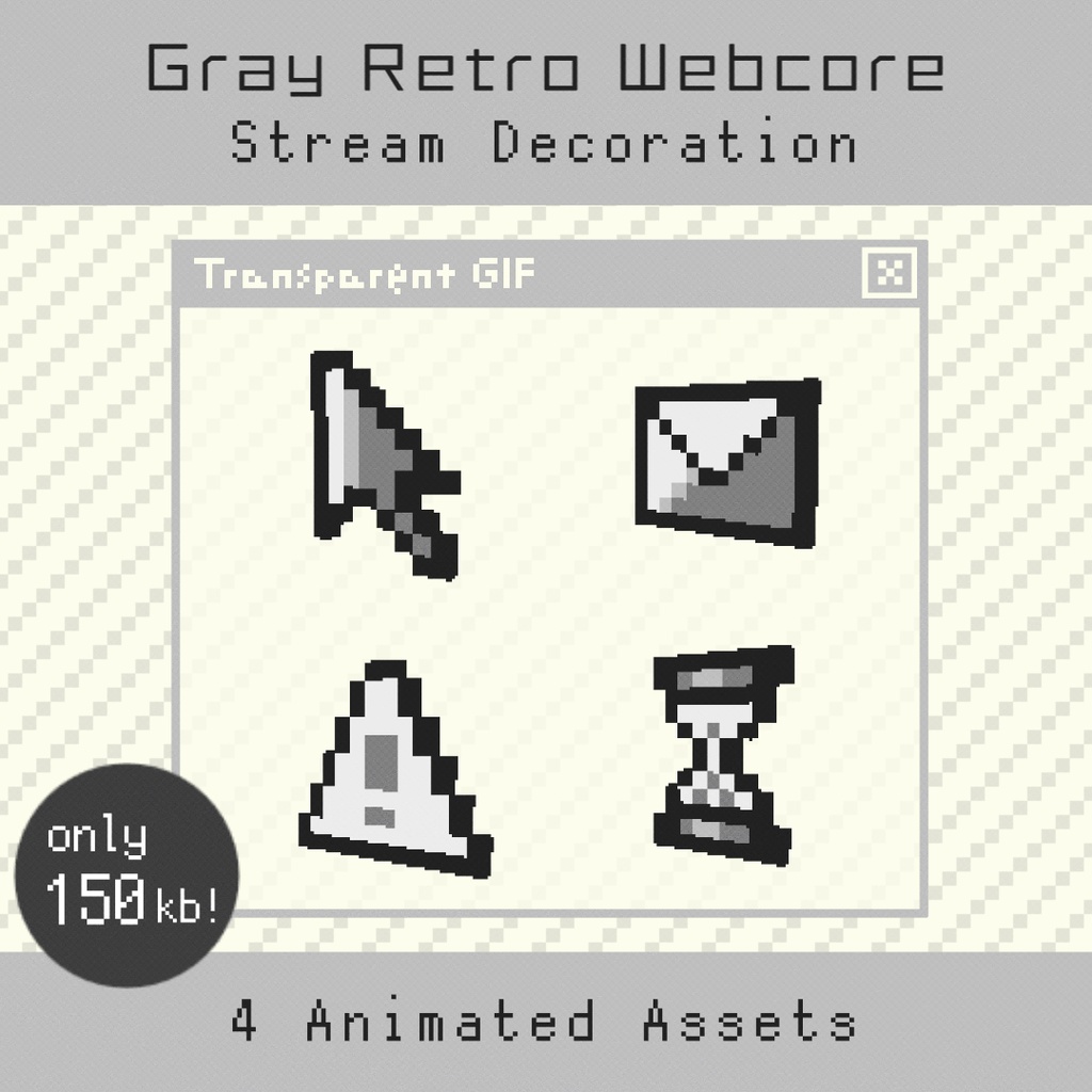【配信素材】 Retro Webcore Decor | Animated Stream & Video Assets