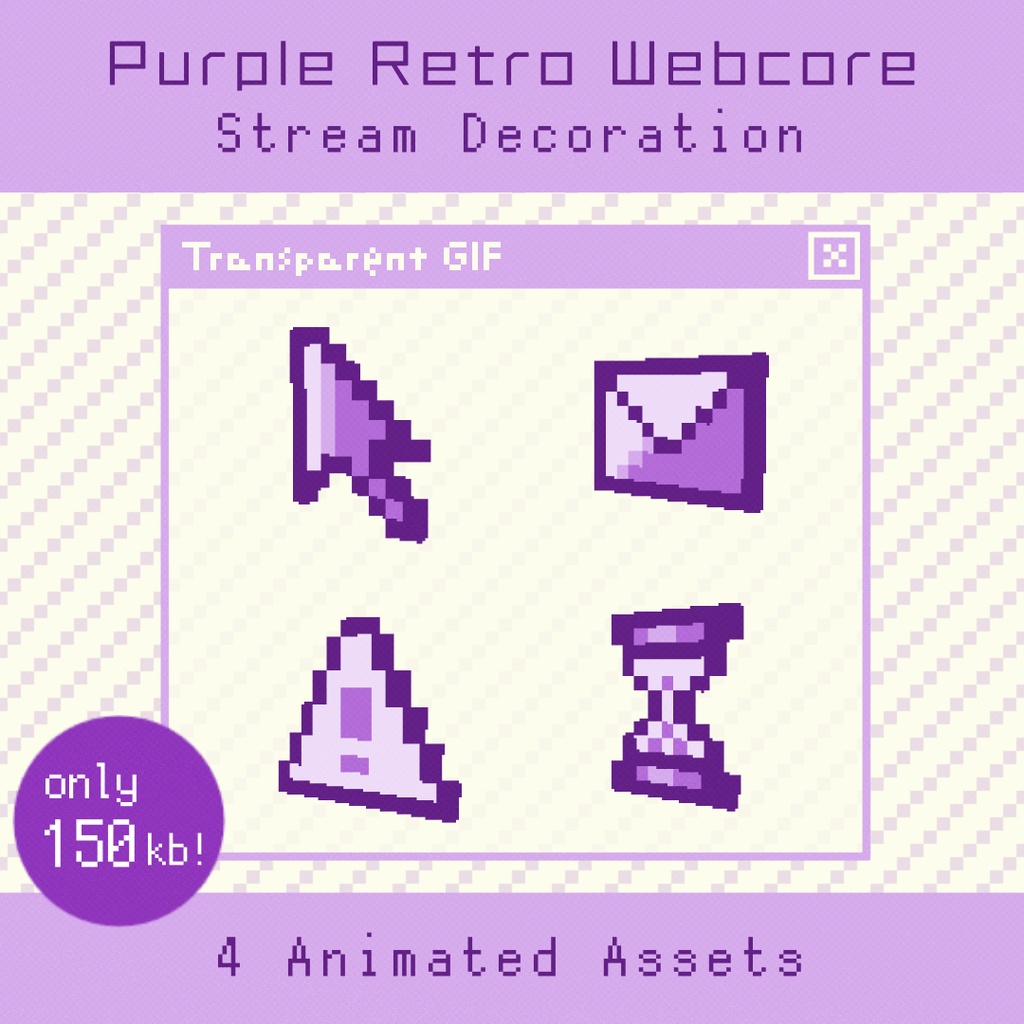 【配信素材】 Retro Webcore Decor | Animated Stream & Video Assets