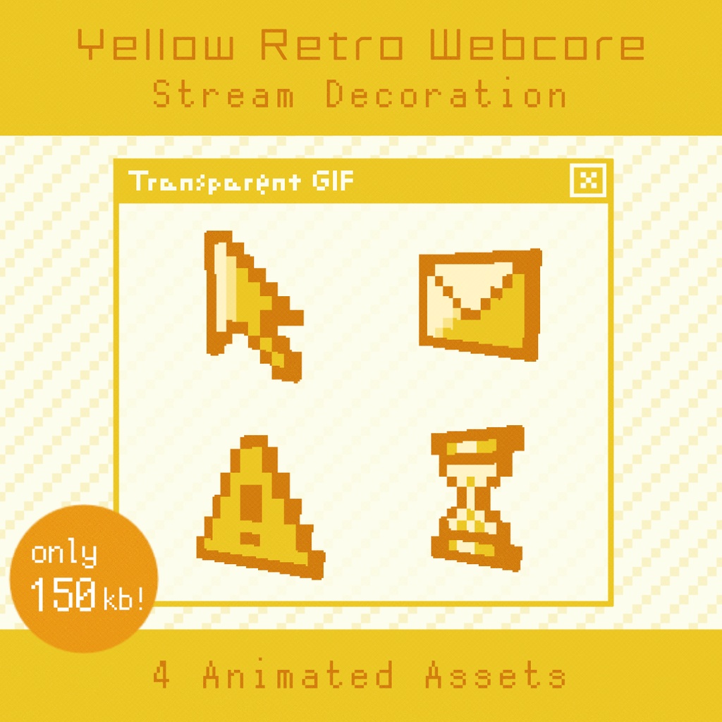 【配信素材】 Retro Webcore Decor | Animated Stream & Video Assets
