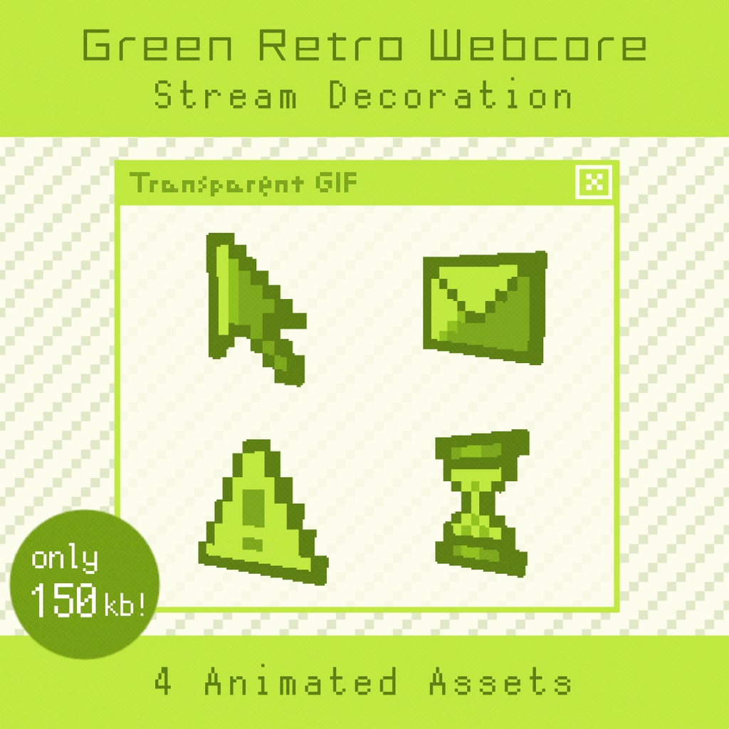 【配信素材】 Retro Webcore Decor | Animated Stream & Video Assets
