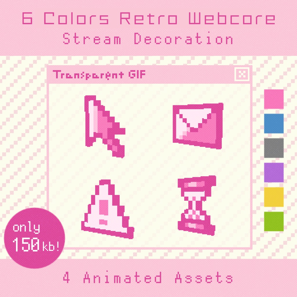 【配信素材】 Retro Webcore Decor | Animated Stream & Video Assets