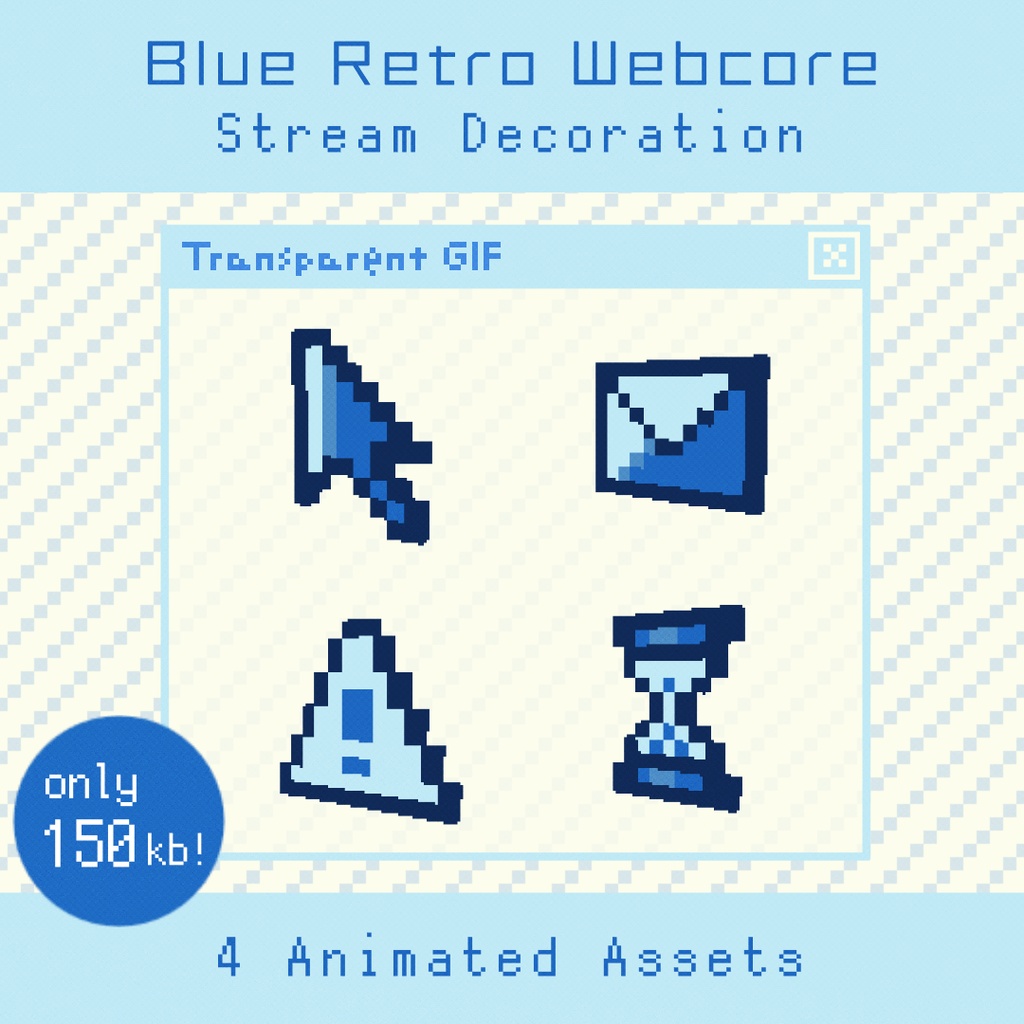 【配信素材】 Retro Webcore Decor | Animated Stream & Video Assets