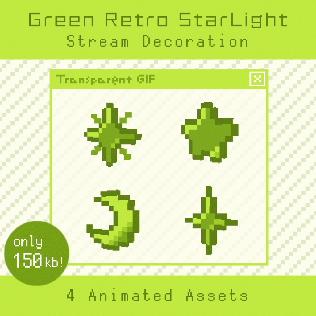 【配信・動画素材】6 Colors Retro StarLight Decor | Animated Stream & Video Assets