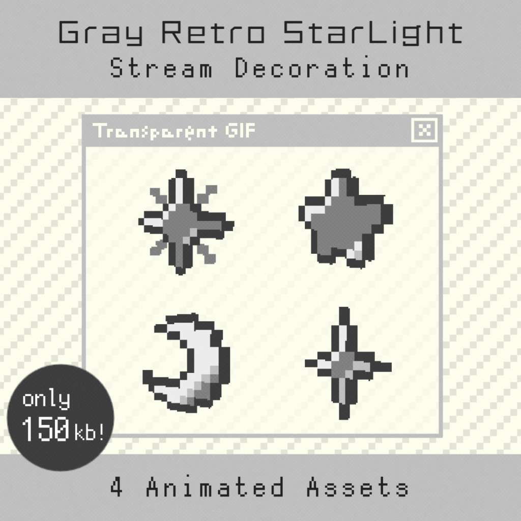 【配信・動画素材】6 Colors Retro StarLight Decor | Animated Stream & Video Assets