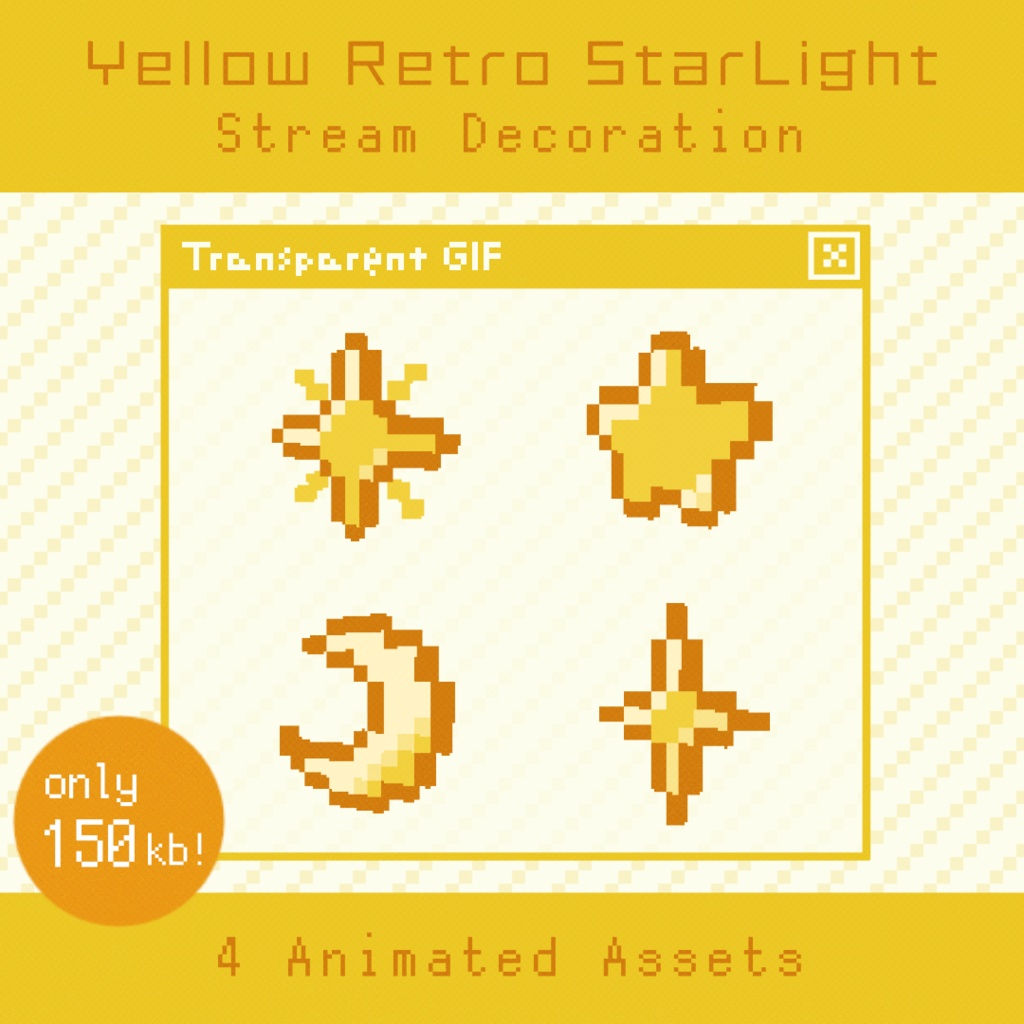 【配信・動画素材】6 Colors Retro StarLight Decor | Animated Stream & Video Assets