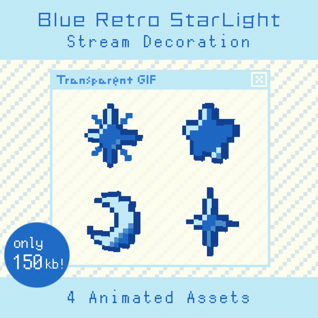 【配信・動画素材】6 Colors Retro StarLight Decor | Animated Stream & Video Assets