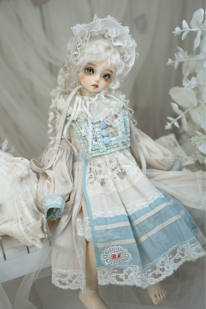 [Cuddly Rabbit]オフホワイト&ブルー SDM・MDD・KUMAKO 通用衣装セット