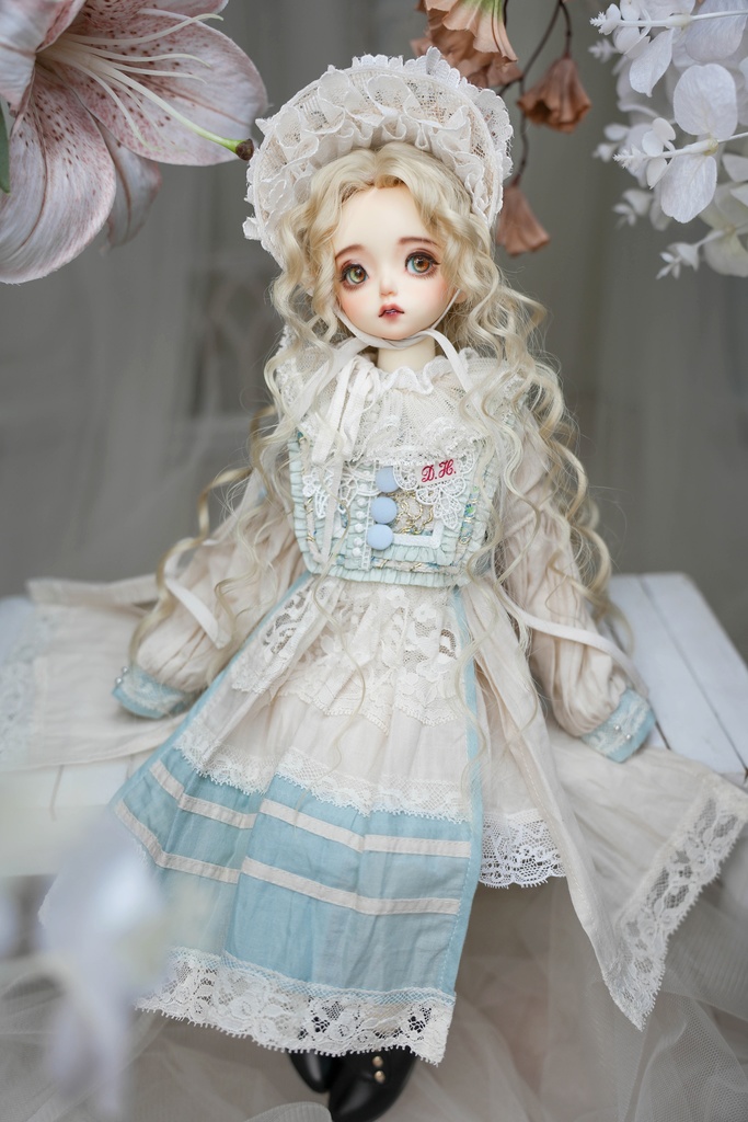 [Cuddly Rabbit]オフホワイト&ブルー SDM・MDD・KUMAKO 通用衣装セット