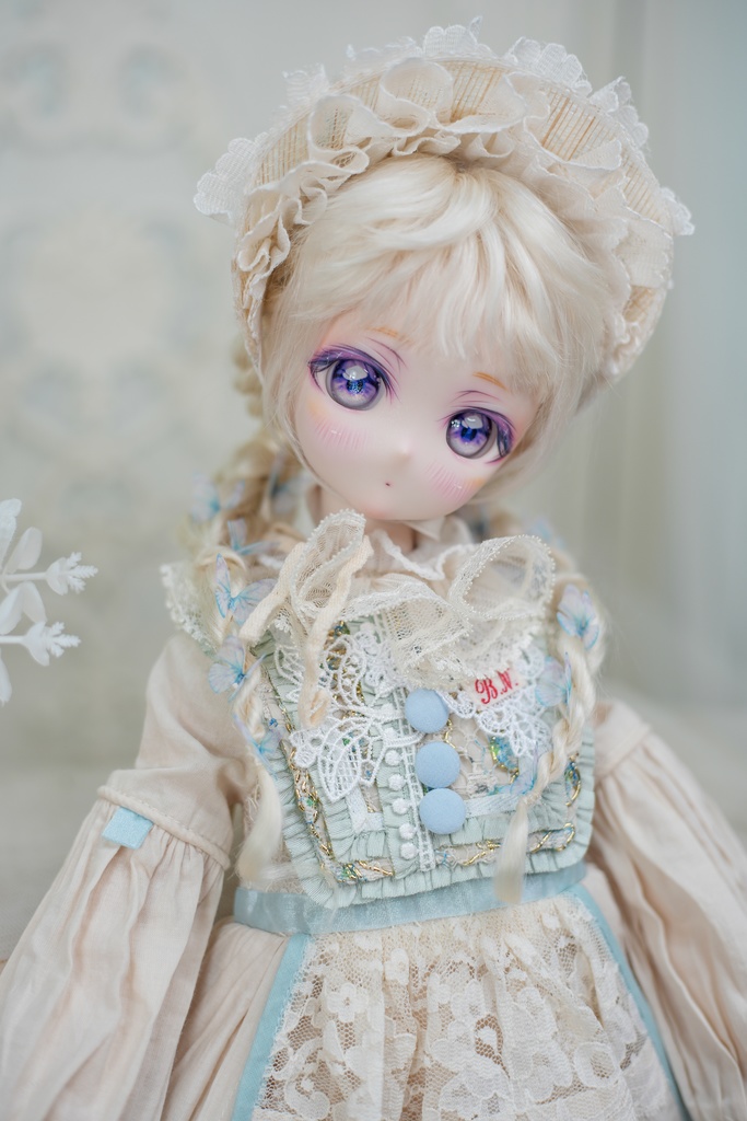 [Cuddly Rabbit]オフホワイト&ブルー SDM・MDD・KUMAKO 通用衣装セット